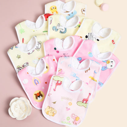Cotton Baby Bib Set - 4/6/8/10PCS Waterproof Feeding Bibs & Toddler Scarf Protection for Newborn Boys Girls