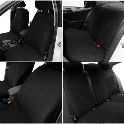 Brand Embroidery Universal Car Seat Cover Set with Organizer – Premium Interior Protection for Golf 4, Citroen C4, IZH 2126, Hyundai i20 & Honda Models