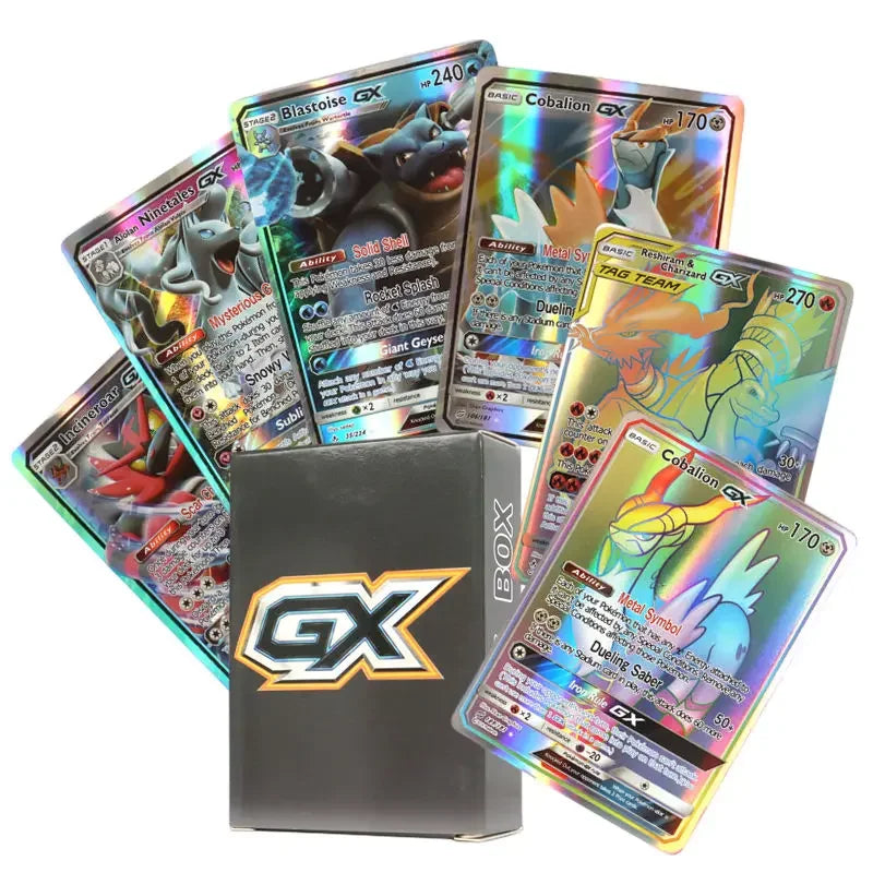 60/100PCS English Pokémon Shining Trading Cards Set – MEGA GX VMAX VSTAR EX Collection Cards for Kids Gift & Play