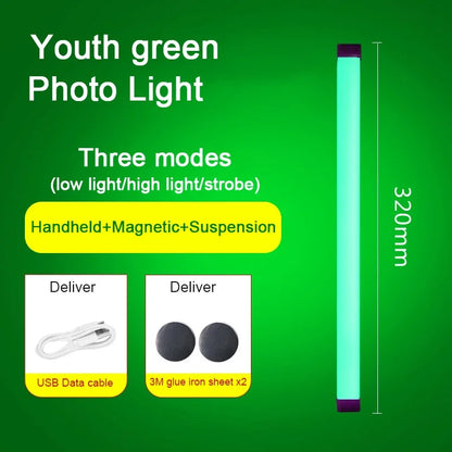 LED Video Light Wand – Handheld & Hanging Fill Light for Photography, Vlog, Live Streaming, Rechargeable Bedside Lamp