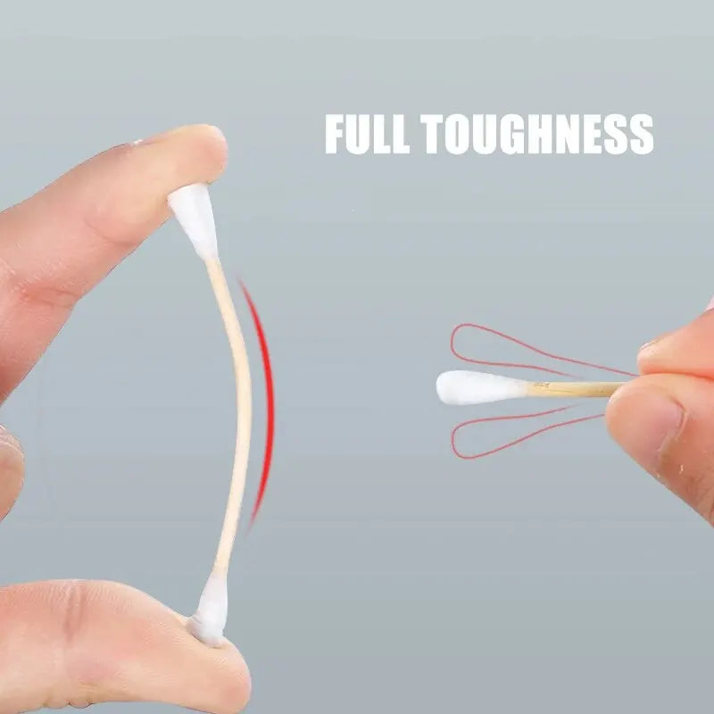 500PCS Disposable Cotton Swabs - Double End Round Head for Makeup, Removal, Cleaning, and Pet Care