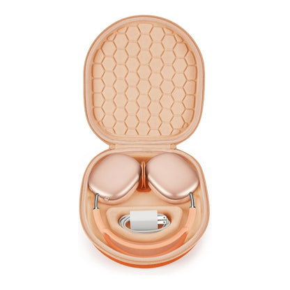Yinke AirPods Max Travel Case - Shockproof EVA Storage Bag with Velvet Interior, Dual Zippers & Sleep Mode Support