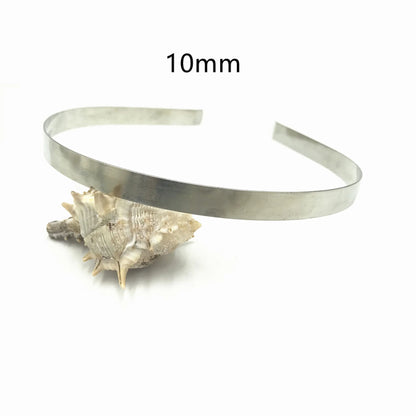 20Pcs Metal Hairbands for Girls – 1.2mm to 10mm Gold, Silver & Black Headbands for Hair Crafts & Hair Accessories
