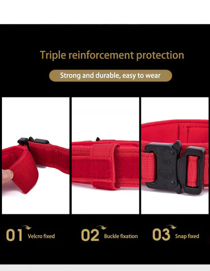 Durable Nylon Pet Dog Collar & Leash Set – Reflective Tactical Training Collar for Large Dogs