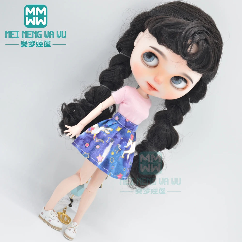 Blythe Doll Accessories Set – Fashion Sweatshirt, Shoe Covers & Sneakers for Blythe & Azone Dolls, Christmas Gift