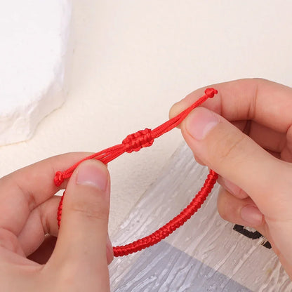 Lucky Red Thread Bracelet — Adjustable Tibetan Buddhist Handwoven Braided Rope Jewelry for Men and Women Wristbands