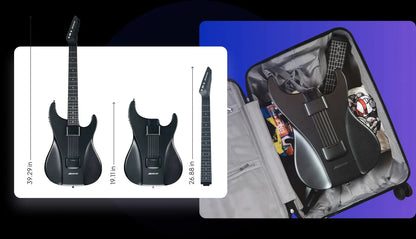 AeroBand Painless Smart Guitar - Silicone Strings, Bluetooth, 8 Sounds, USB MIDI Function, Ideal Gift for Adults