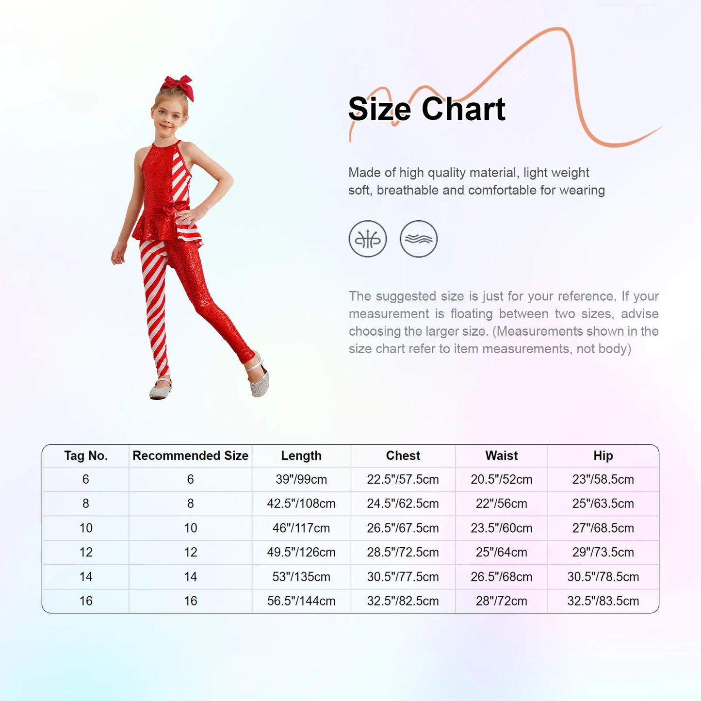 Kids Candy Cane Striped Christmas Tutu Leotard — Sequined Santa Bodysuit for Ballet & Gymnastics