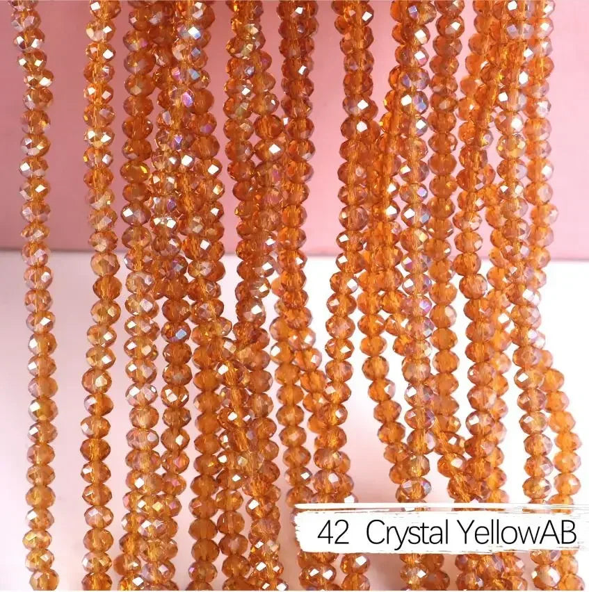 Austria Crystal Rondelle Beads - 2mm/4mm/6mm/8mm Faceted Glass Spacer Beads for DIY Jewelry & Bracelet Making
