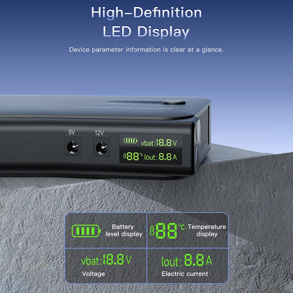 4×18650 DC UPS Backup Power Supply - 5V/9V/12V Router & Device Battery Backup