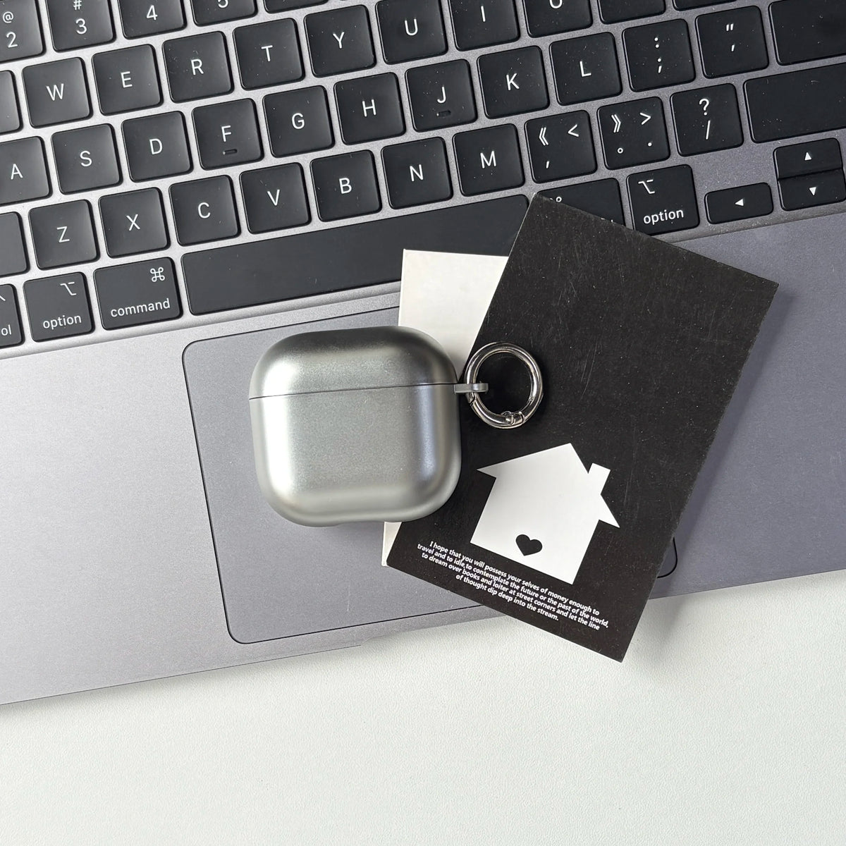 Electroplated Silver AirPods Protective Case - Matte & Glossy Finish with Metal Ring for AirPods 1/2/3/4/5 Pro 2/Pro 3