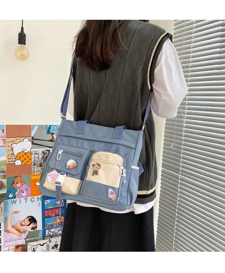 Waterproof Canvas Women’s Handbag – Nylon Shoulder Tote, Oxford Crossbody Messenger Bag for Girls
