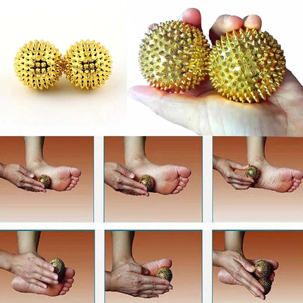 9pcs Hand & Foot Magnetic Therapy Spiky Massage Balls – Acupressure Trigger Point Pain Relief Pocket Massager