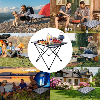PACOONE Portable Camping Table – Ultralight, Foldable Aluminium Desk for Hiking, BBQ & Picnic
