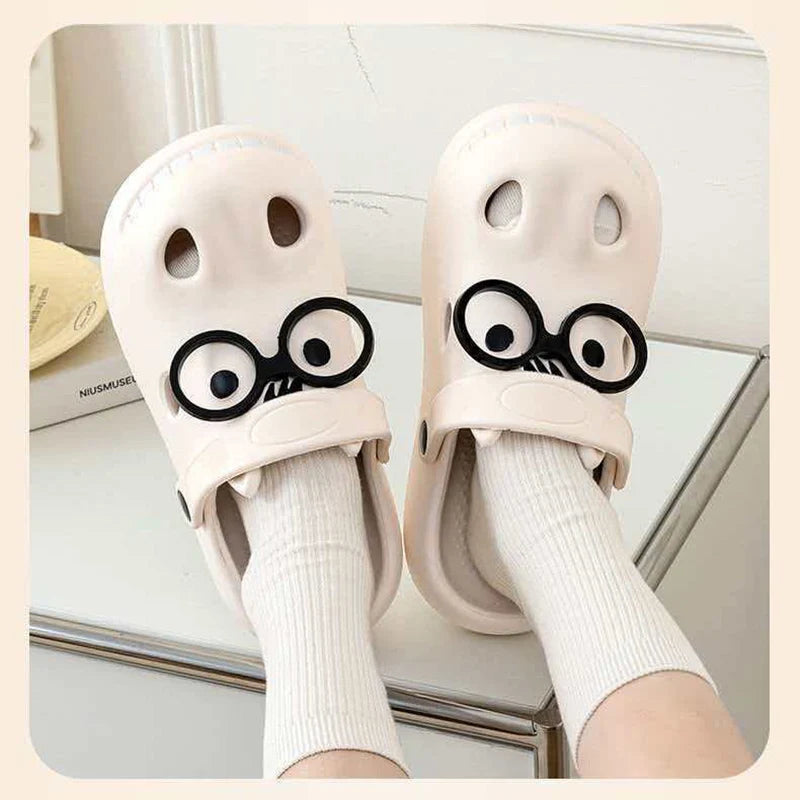 Funny Cartoon Platform Clogs - Soft EVA Slip-On Beach Sandals for Women & Couples