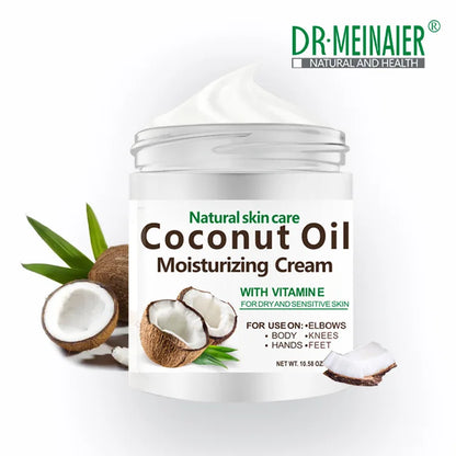 Organic Cold-Pressed Coconut Oil - 300g Natural Moisturizing Cream for Dry Skin, Hair Care & Body Massage