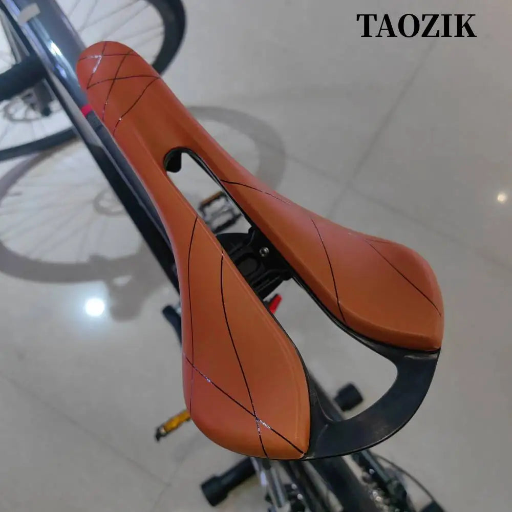 Breathable Hollow Bicycle Saddle - Soft PU Leather Comfort Seat for MTB Mountain & Road Bikes