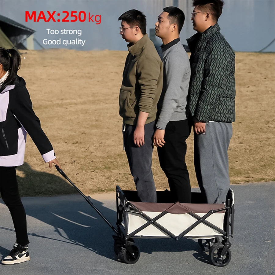 500lbs Heavy Duty Folding Tank Wheels Cart — Large Capacity Outdoor Wagon for Beach, Sand, Trolley & Camping