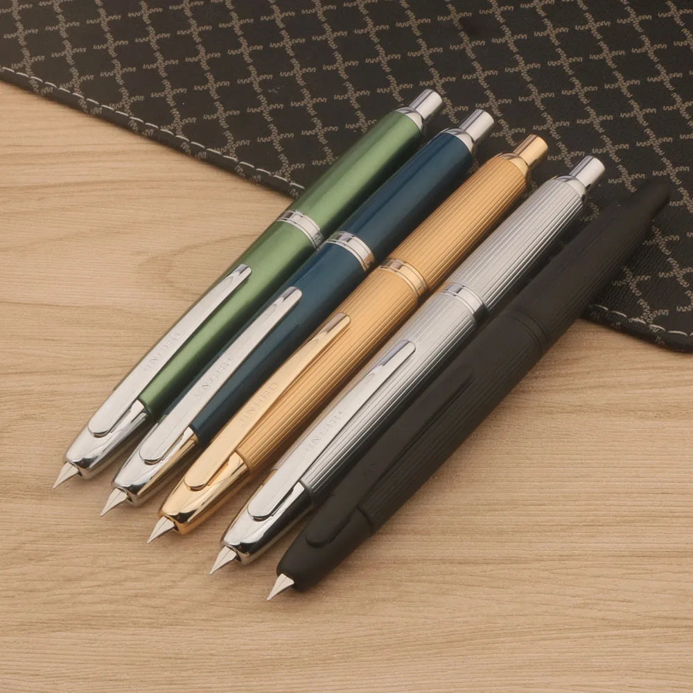 JinHao 10 Matte Black Fountain Pen — F/EF Nib Writing Pen for Office, School & Gifts