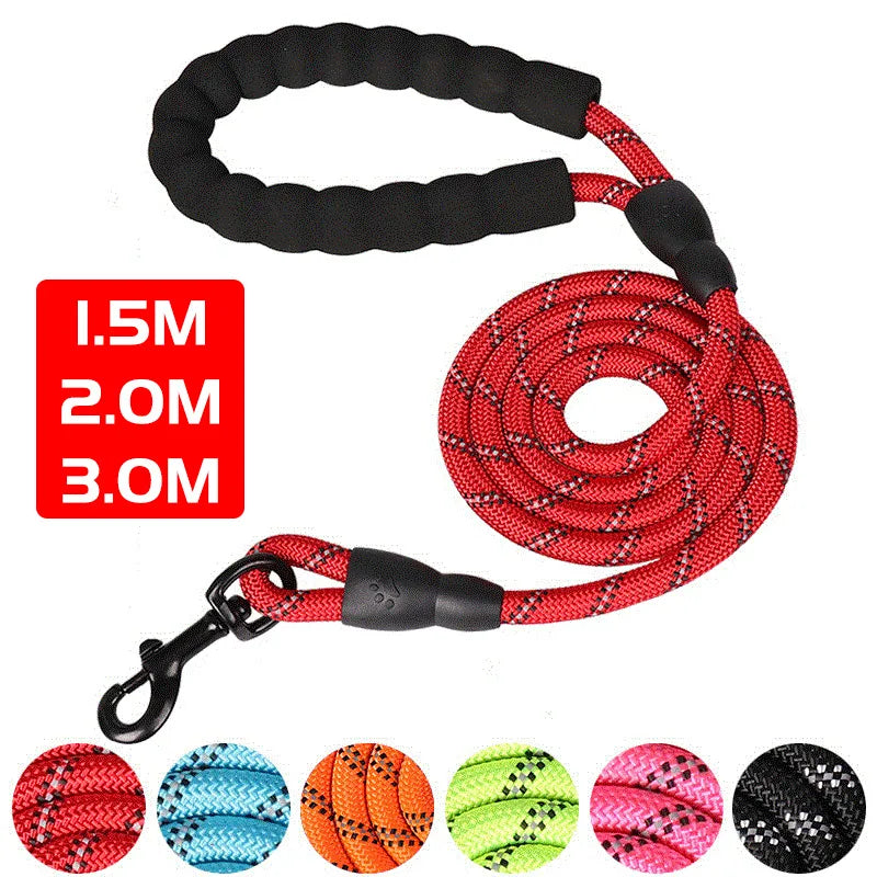Reflective Strong Dog Leash - Available in 150/200/300cm, Long Lanyard Walking Traction Rope for Small to Large Dogs