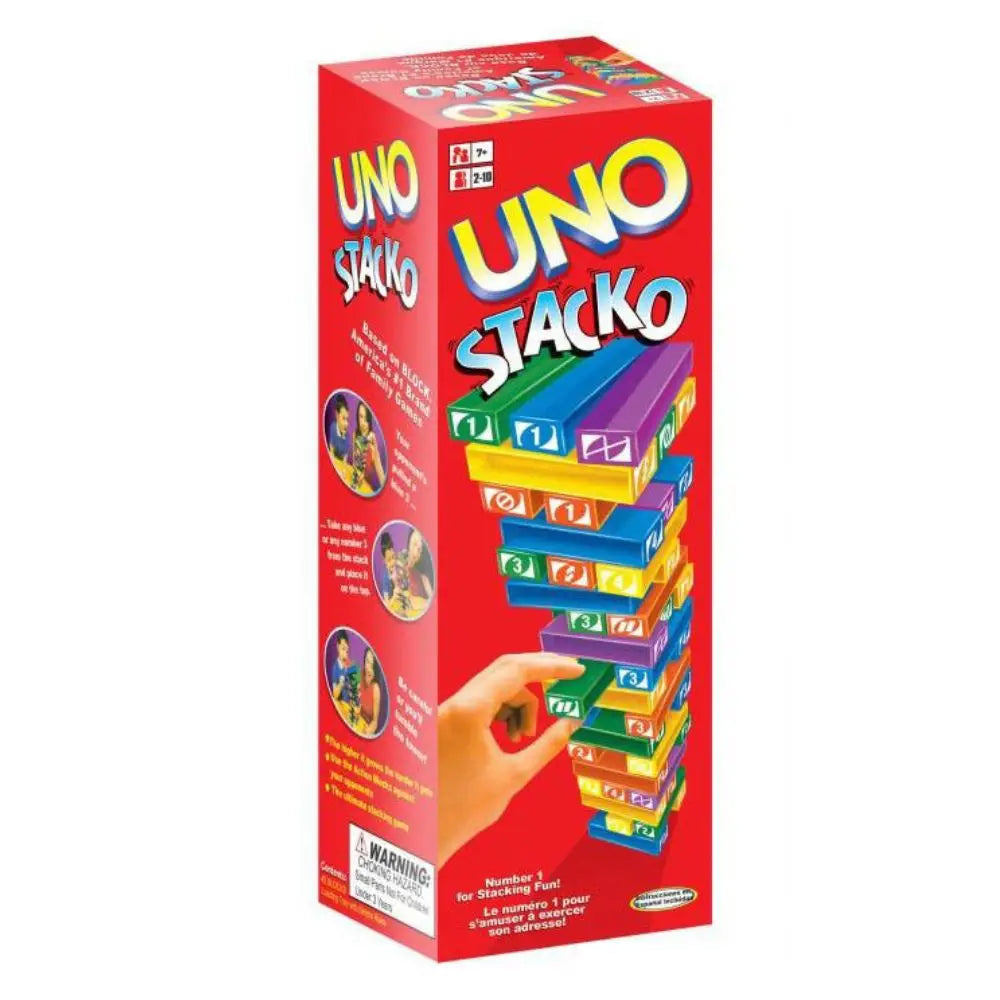 Stacko UNO Card Game — Family Entertainment Puzzle, Poker Party, Educational Toy, Playing Cards for Birthday Gift