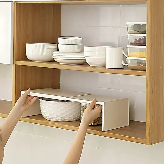 Retractable Kitchen Cabinet Organizer - Adjustable Spice Rack & Storage Shelf