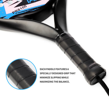 IANONI Padel Racket - Lightweight Carbon Fiber Surface with EVA Memory Flex Foam Core Tennis Racquets