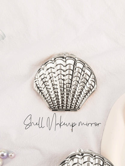Golden Shell Double-Sided Makeup Mirror - Portable Elegant Beauty Mirror Gift for Girlfriend, Mom, Wife & Sister