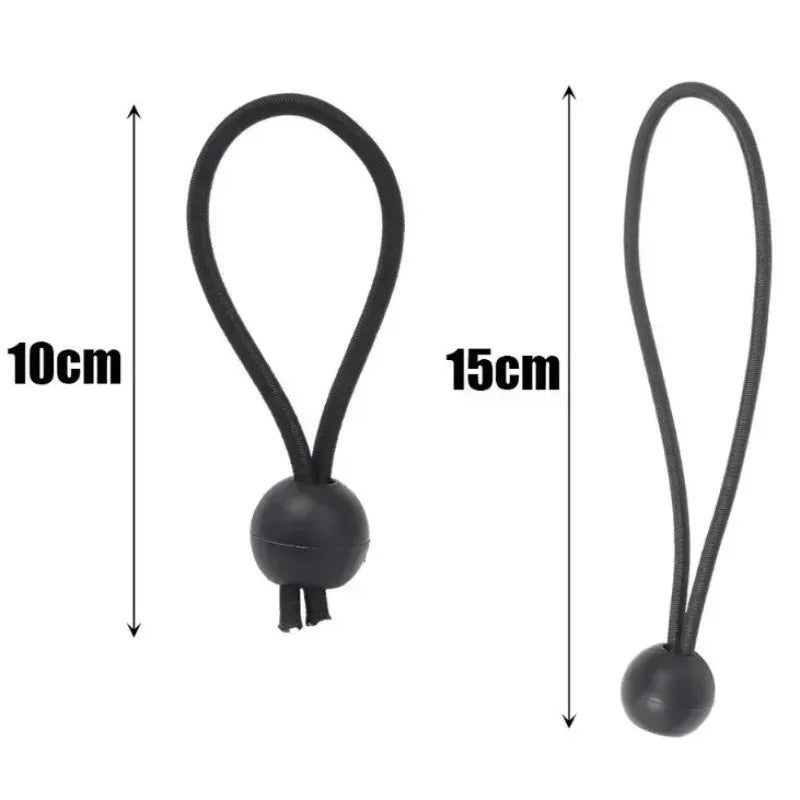 Outdoor Elastic Ball Rope Bungee Cords - Heavy Duty Tie Down for Tent, Tarpaulin, Awning, Canopy & Cargo Shelter