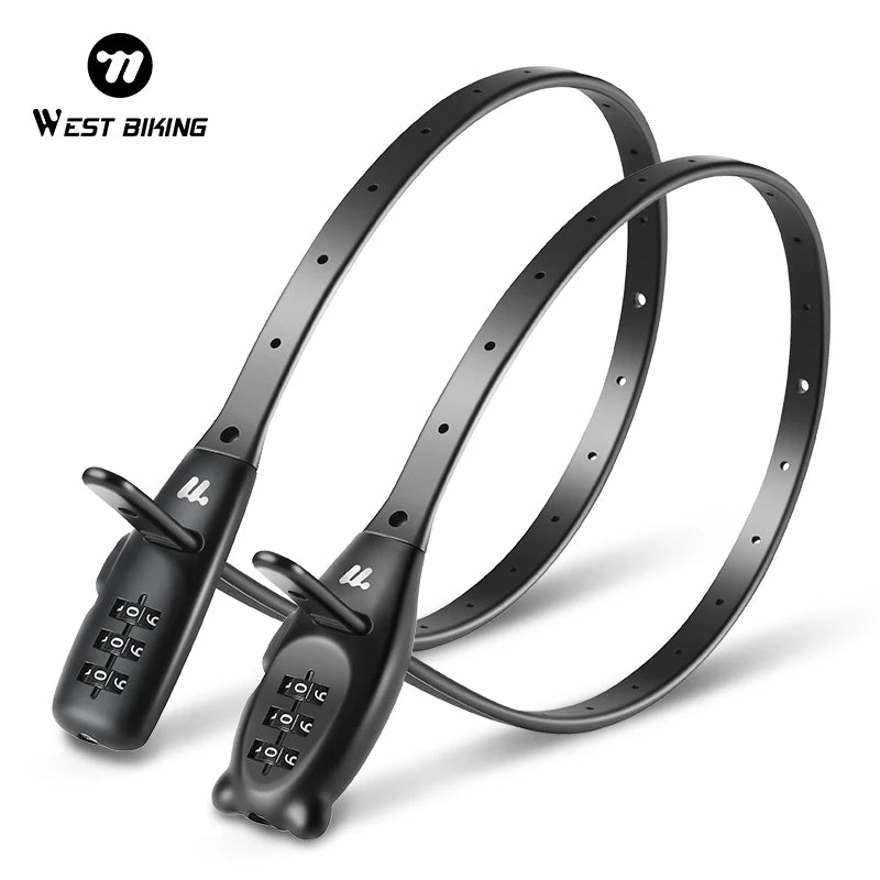 WEST BIKING Portable Bicycle Cable Lock – Zinc Alloy Adjustable Anti-Theft Password Lock for Bike, Motorcycle & Helmet Security