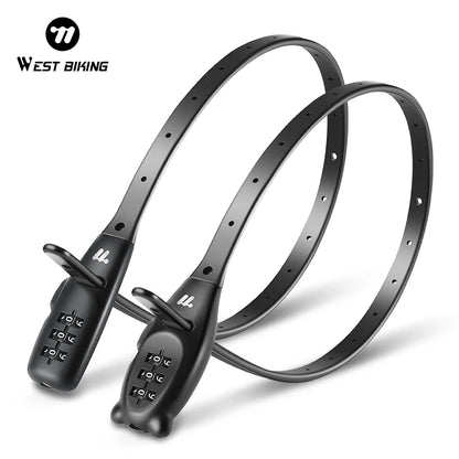 WEST BIKING Portable Bicycle Cable Lock – Zinc Alloy Adjustable Anti-Theft Password Lock for Bike, Motorcycle & Helmet Security