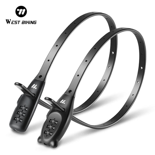 WEST BIKING Portable Bicycle Cable Lock – Zinc Alloy Adjustable Anti-Theft Password Lock for Bike, Motorcycle & Helmet Security