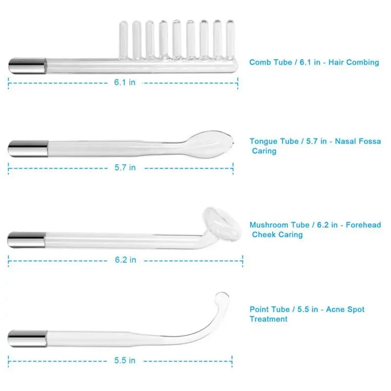 4-in-1 Handheld Electric Facial Therapy Wand – High Frequency Skin Beauty Tool for Acne Treatment and Skin Care