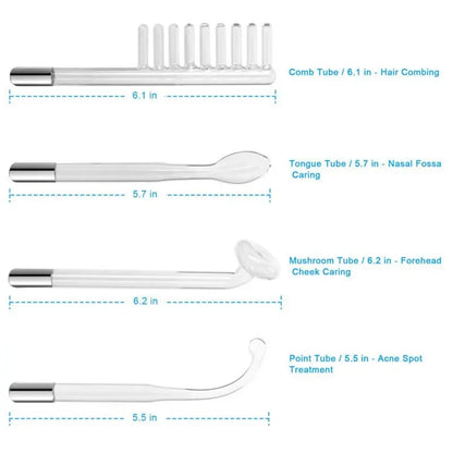 4-in-1 Handheld Electric Facial Therapy Wand – High Frequency Skin Beauty Tool for Acne Treatment and Skin Care