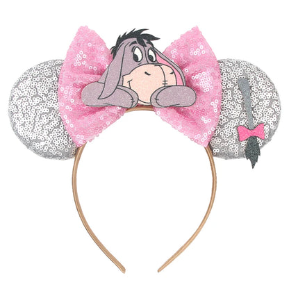 Disney Cartoon Mouse Ears Headband - Sequin Bow Hair Accessory for Girls, Birthday Parties & Cosplay