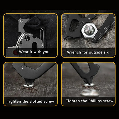Stainless Steel Outdoor Carabiner Clip: Multifunction Keychain Ring with Bottle Opener - Camping and Climbing Accessories