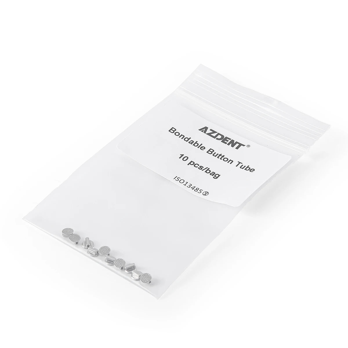AZDENT 10PCS Orthodontic Lingual Buttons - Bondable Round Mesh Base Single Tube Dental Treatment Accessories