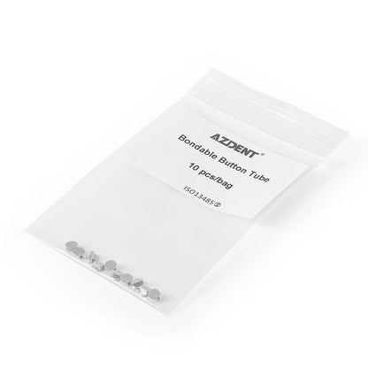 AZDENT 10PCS Orthodontic Lingual Buttons - Bondable Round Mesh Base Single Tube Dental Treatment Accessories