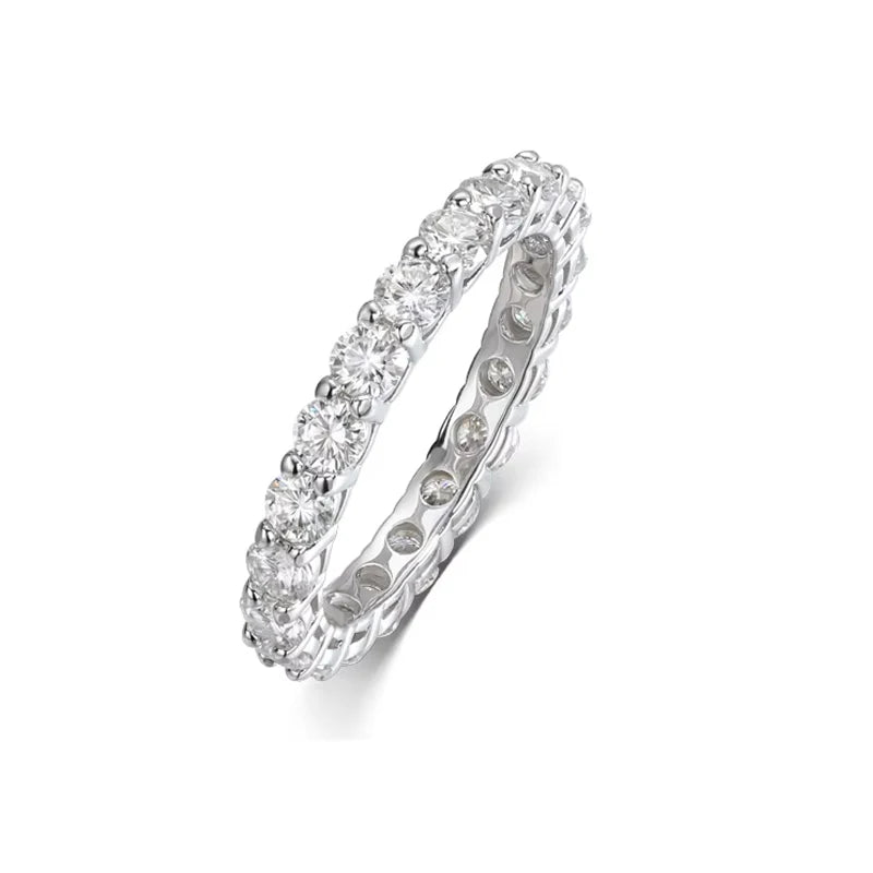 Smyoue Rose Gold Moissanite Ring for Women 3/3.5/5mm — 925 Sterling Silver Sparkling Wedding Band with GRA Certificate