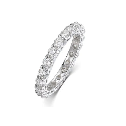 Smyoue Rose Gold Moissanite Ring for Women 3/3.5/5mm — 925 Sterling Silver Sparkling Wedding Band with GRA Certificate