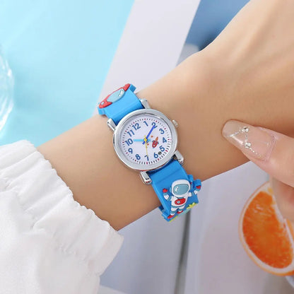 Kids’ Cartoon Astronaut UFO Quartz Watch - Fun Space-Themed Wristwatch for Students and Children