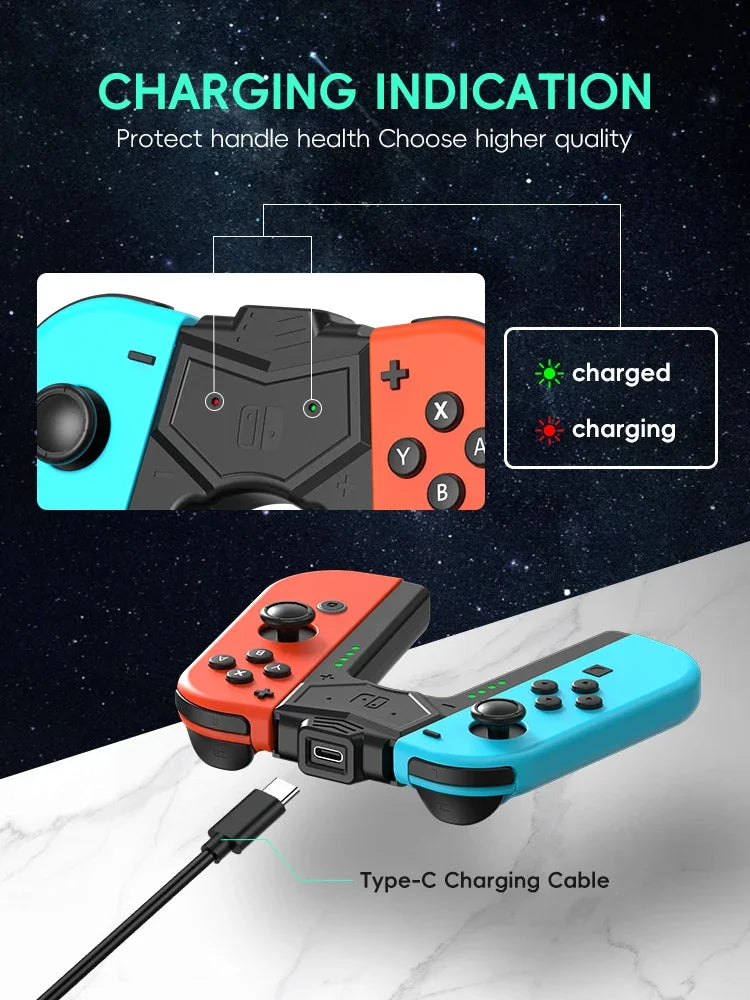 DATA FROG Switch Charging Grip – Joy-Con Charging Bracket Handle for Nintendo Switch, Switch Lite & OLED Accessories