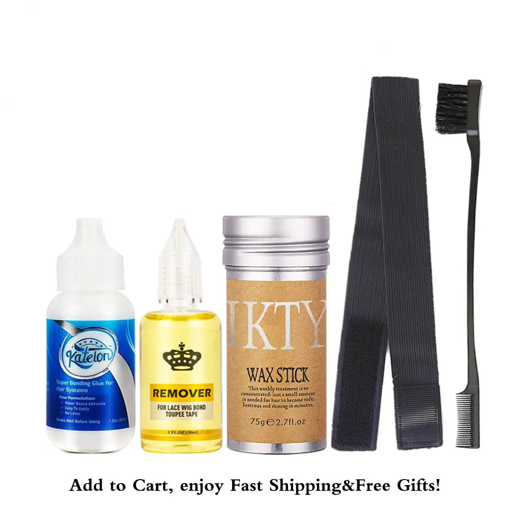 Waterproof Lace Wig Glue | 38ml Liquid Adhesive for Lace Front Wigs, Hair Wax Stick, Tint Spray & Elastic Melt Band
