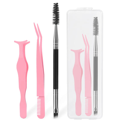 3PCS Eyelash Tool Set with Storage Box – Lash Applicator, Comb & Brush Kit for Eyelash Extension and Grooming