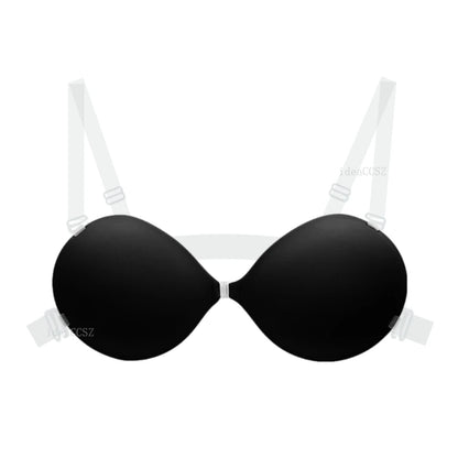 5CM Thick Women’s Invisible Push-Up Bra – Backless Adhesive Lingerie with Transparent Strap for Wedding & Small Bust Lift