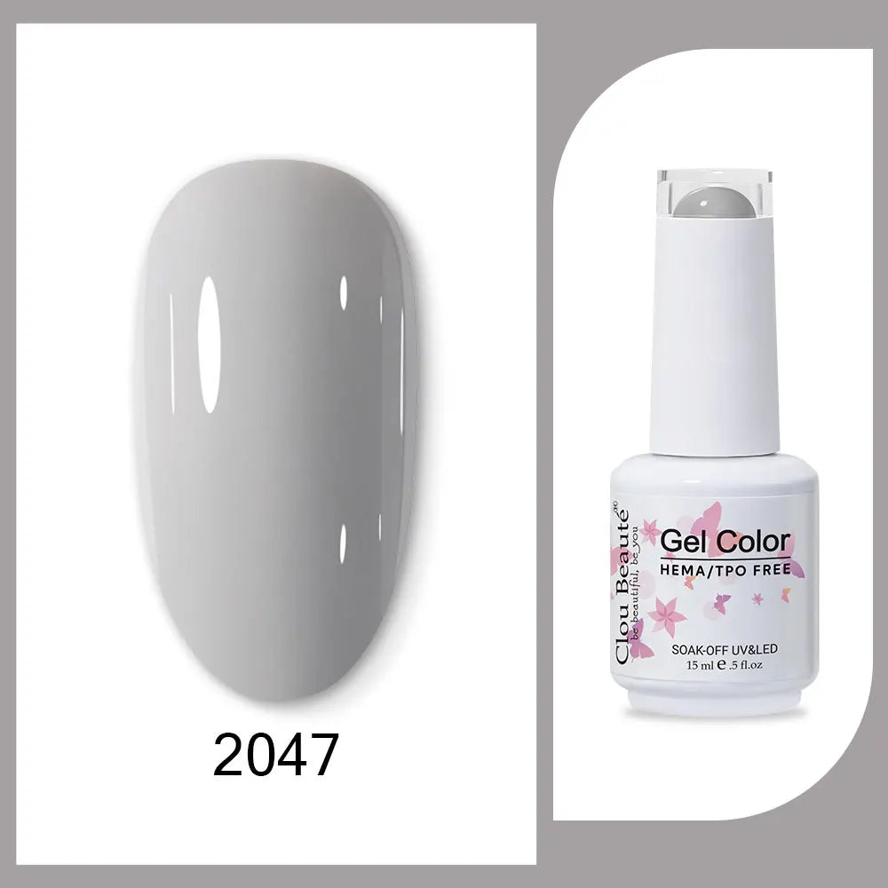 Clou Beaute 15ml Gel Nail Polish Set – Red Black White Green Neon UV Soak-Off Semi-Permanent Nail Varnish Base & Velvet Top Coat