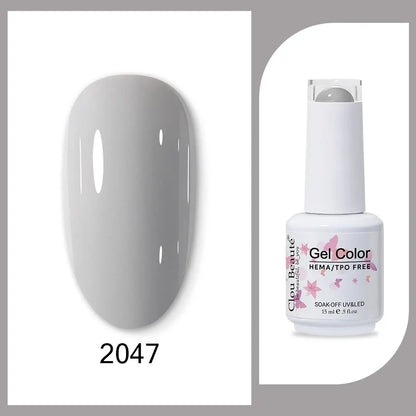 Clou Beaute 15ml Gel Nail Polish Set – Red Black White Green Neon UV Soak-Off Semi-Permanent Nail Varnish Base & Velvet Top Coat