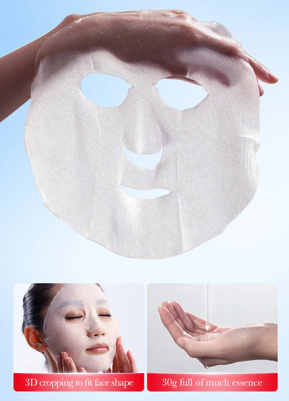 10pcs SADOER Kojic Acid Facial Sheet Masks — Moisturizing, Brightening & Hydrating Skincare