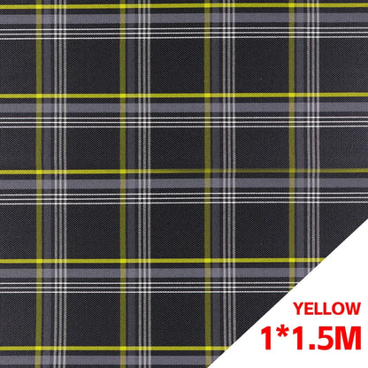 JDM Plaid Car Seat Cover Fabric - 1 × 1.5M Vintage Classic Interior Upholstery Cloth