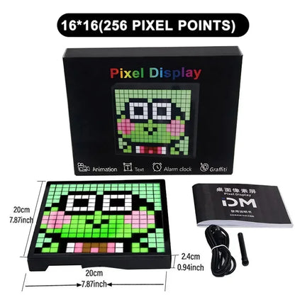 Smart RGB LED Pixel Matrix Display – Bluetooth App Controlled DIY Graffiti Animation Frame for Gaming Room & Modern Wall Decor